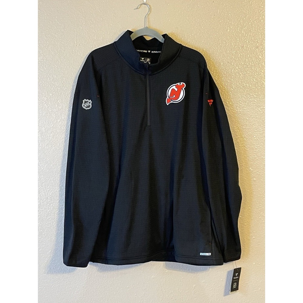 Men's 2XL NWT New Jersey Devils Fanatics Authentic Pro Antigua 1/4 Zip Jacket‎